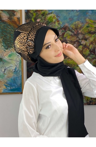 Black Ready to wear Turban 19AGS22ŞP21-01