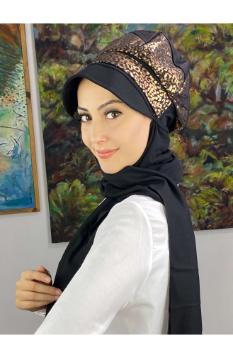 Black Ready to wear Turban 19AGS22ŞP21-01