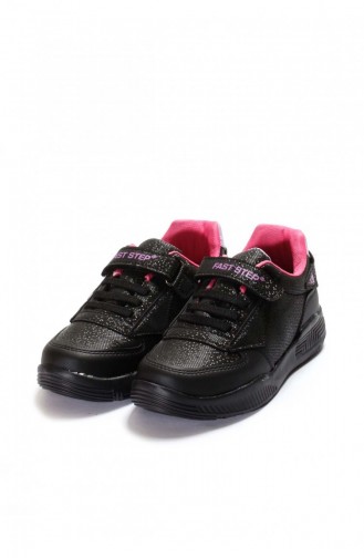Unisex Çocuk Sneaker Ayakkabı 615Fa110 Siyah Fuşya