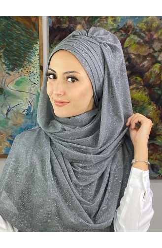 Gray Ready to Wear Turban 19AGS22ŞP22-01