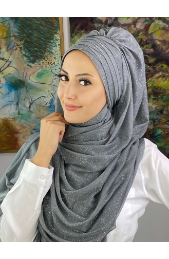 Gray Ready to Wear Turban 19AGS22ŞP22-01