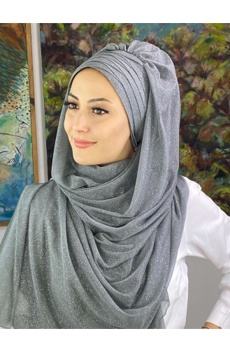 Gray Ready to Wear Turban 19AGS22ŞP22-01