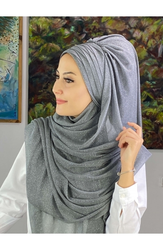 Gray Ready to Wear Turban 19AGS22ŞP22-01