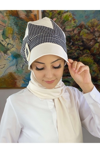 White Ready to wear Turban 19AGS22ŞP03-05