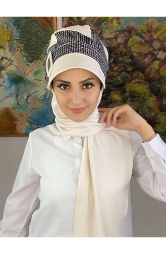 White Ready to Wear Turban 19AGS22ŞP03-05