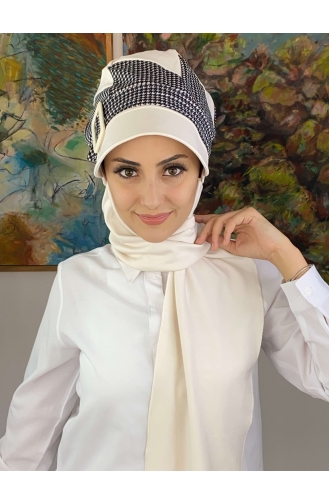 White Ready to wear Turban 19AGS22ŞP03-05