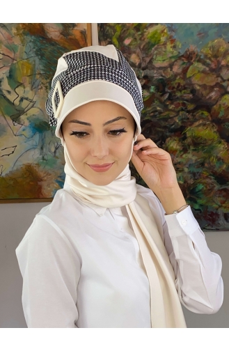 White Ready to Wear Turban 19AGS22ŞP03-05