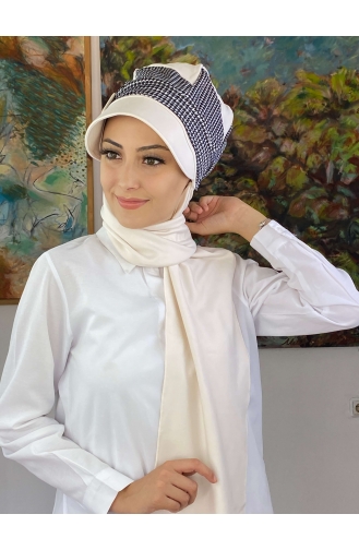 White Ready to wear Turban 19AGS22ŞP03-05