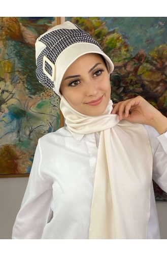 White Ready to Wear Turban 19AGS22ŞP03-05