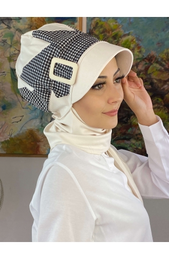 White Ready to Wear Turban 19AGS22ŞP03-05
