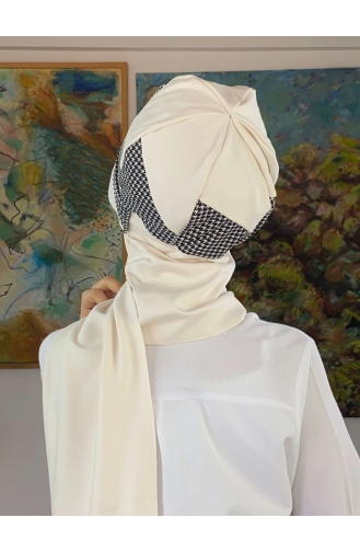 White Ready to wear Turban 19AGS22ŞP03-05