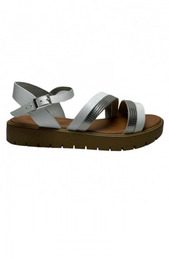Günlük Ortopedik Kadın Sandalet Pm325 K321 Miss Park Moda Beyaz