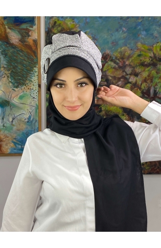 Gray Ready to wear Turban 19AGS22ŞP20-01