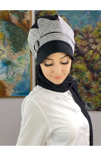 Gray Ready to Wear Turban 19AGS22ŞP20-01