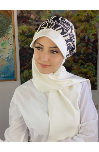 Weiß Praktischer Turban 19AGS22ŞP11-01