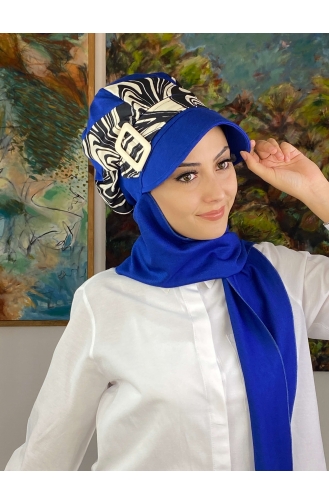 Saxon blue Ready to wear Turban 19AGS22ŞP11-02