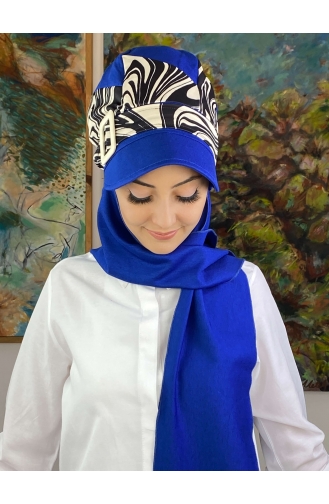 Saxon blue Ready to wear Turban 19AGS22ŞP11-02