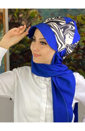 Saxon blue Ready to wear Turban 19AGS22ŞP11-02