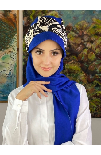 Saks-Blau Praktischer Turban 19AGS22ŞP11-02