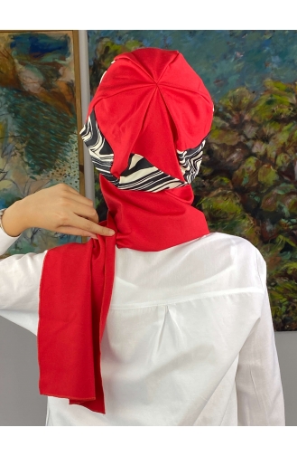 Red Ready to Wear Turban 19AGS22ŞP11-03