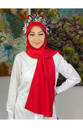 Red Ready to Wear Turban 19AGS22ŞP11-03