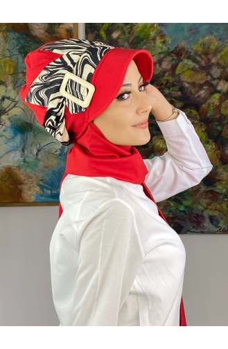 Red Ready to Wear Turban 19AGS22ŞP11-03