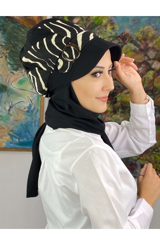 Black Ready to Wear Turban 19AGS22ŞP11-05