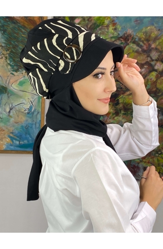 Black Ready to wear Turban 19AGS22ŞP11-05