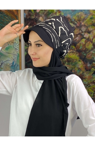 Black Ready to Wear Turban 19AGS22ŞP11-05