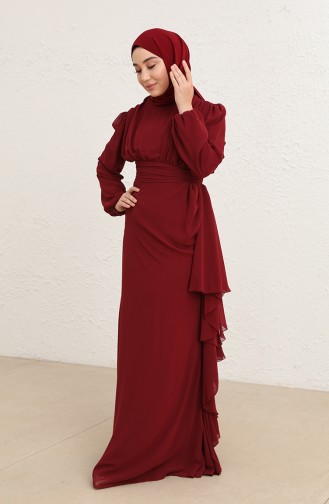 Dark Claret Red İslamitische Avondjurk 5718-13