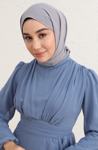 Mint Blue Hijab Evening Dress 5718-14