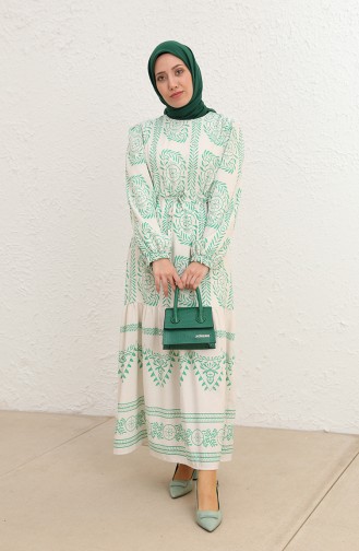 Green Hijab Dress 0127-03