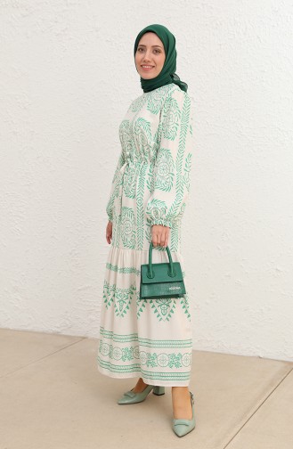 Green Hijab Dress 0127-03