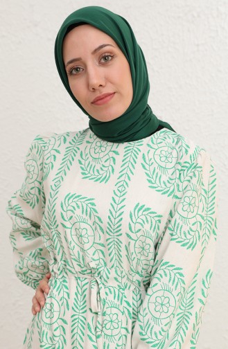 Grün Hijab Kleider 0127-03