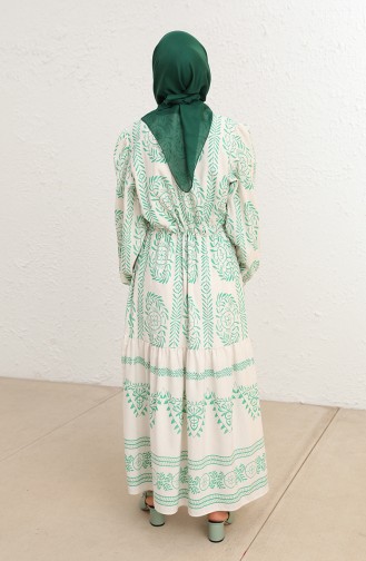 Grün Hijab Kleider 0127-03