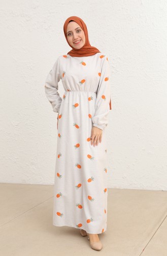 Orange Hijab Dress 10555-02