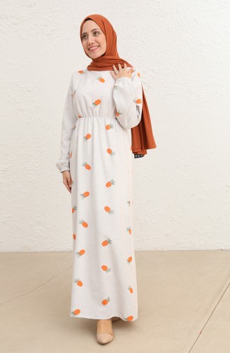 Orange Hijab Dress 10555-02