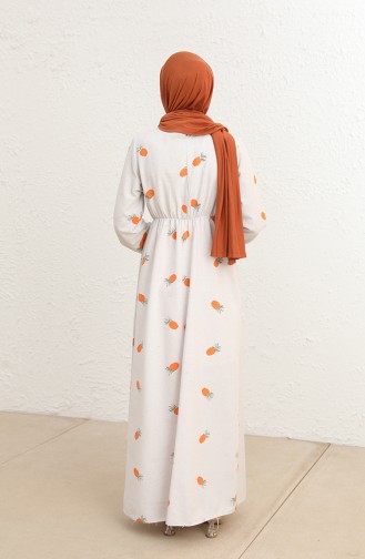 Orange Hijab Dress 10555-02