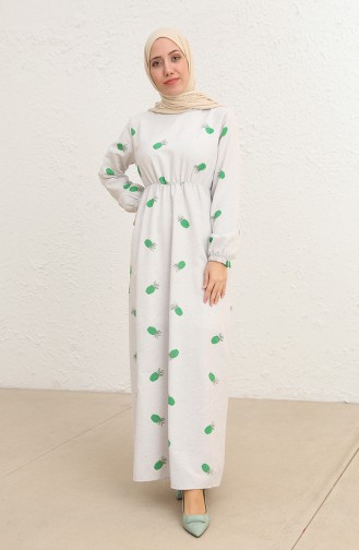 Grün Hijab Kleider 10555-03