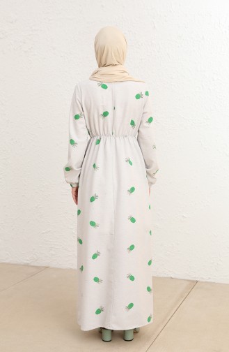 Grün Hijab Kleider 10555-03