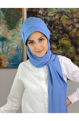 Light Blue Ready to wear Turban 19AGS22ŞP25-03