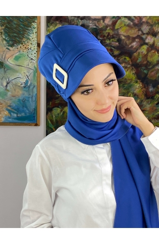 Saks-Blau Praktischer Turban 19AGS22ŞP25-05