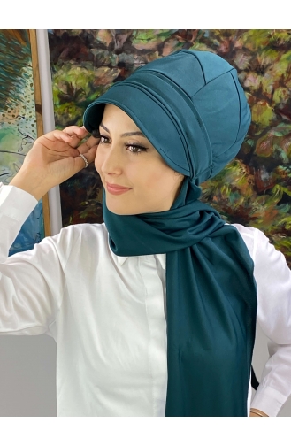 Teal Ready to Wear Turban 19AGS22ŞP25-06