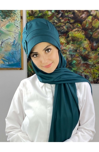Teal Ready to Wear Turban 19AGS22ŞP25-06
