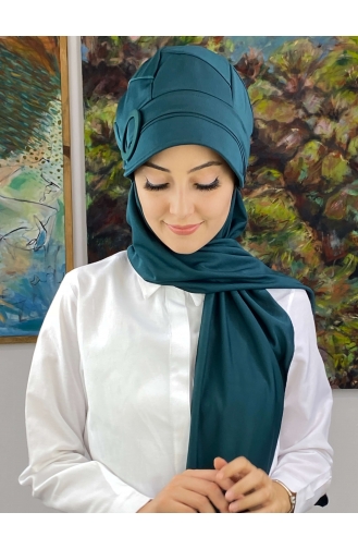 Teal Ready to Wear Turban 19AGS22ŞP25-06