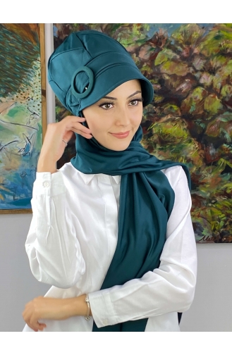 Teal Ready to Wear Turban 19AGS22ŞP25-06