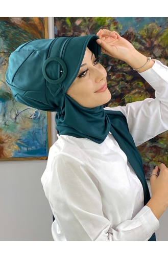 Teal Ready to Wear Turban 19AGS22ŞP25-06