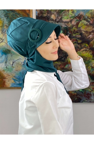 Teal Ready to Wear Turban 19AGS22ŞP25-06