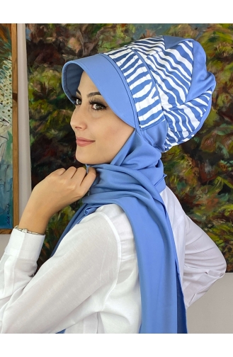 Blue Ready to Wear Turban 19AGS22ŞP02-01