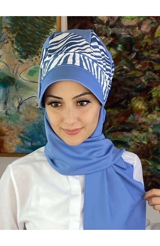 Blue Ready to Wear Turban 19AGS22ŞP02-01